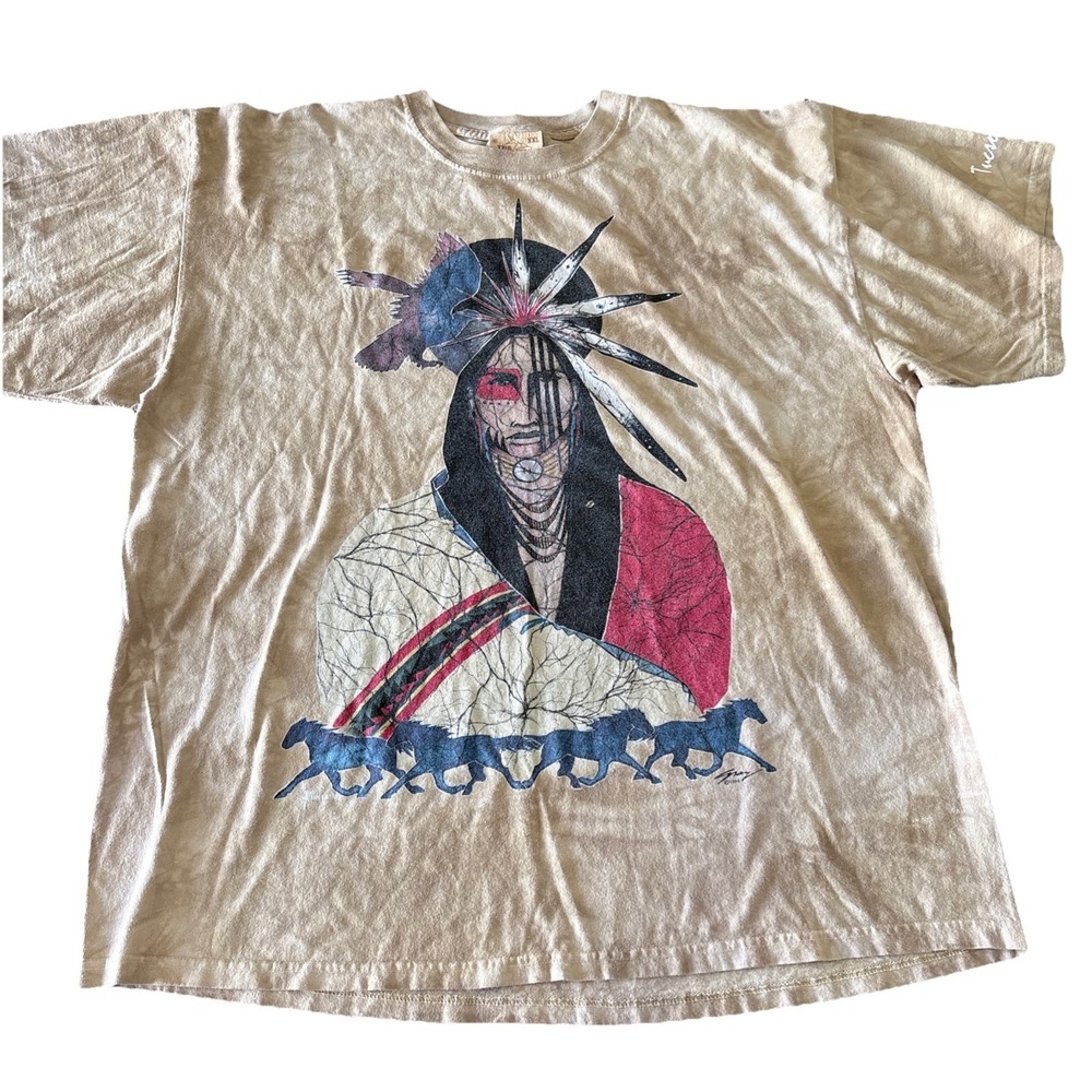 The Mountain vintage tee mens XXL 1996 native chief tribal horses Tucson AZ